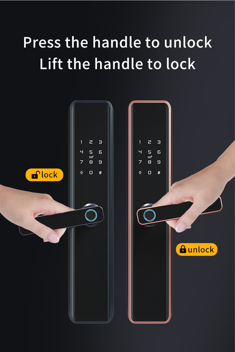 Биометрический умный замок Wifi с замком входа ручки Keyless с отпечатком пальцев