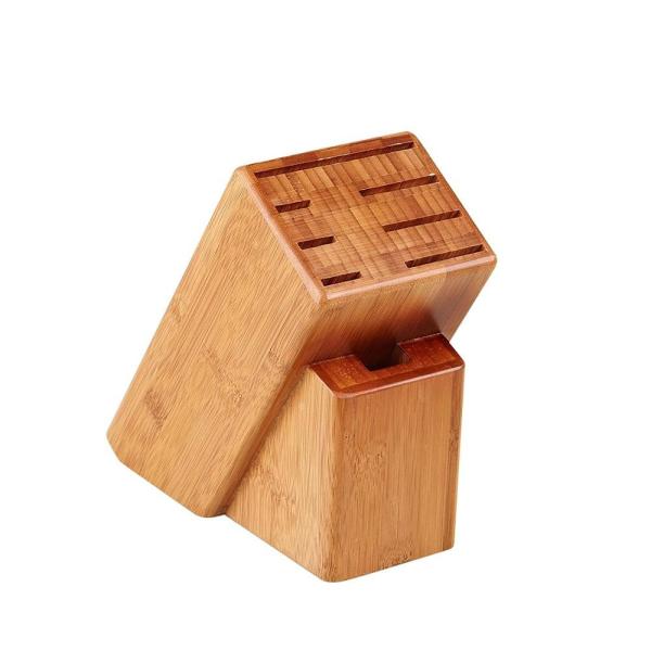 High Durability Bamboo Knife Block Set Natural Color For Home Kitchen