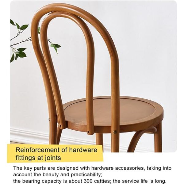 American Retro Black Solid Beech Wood Frame Woven Rattan Seat Bistro Restaurant Dining Side Chair Wholesale
