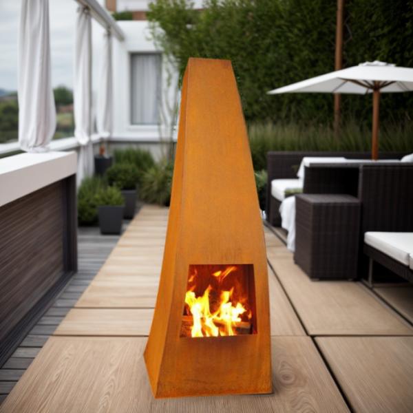 3mm Rustic Red Steel Firepit Chimney Or Customized garden large rust steel fireplace