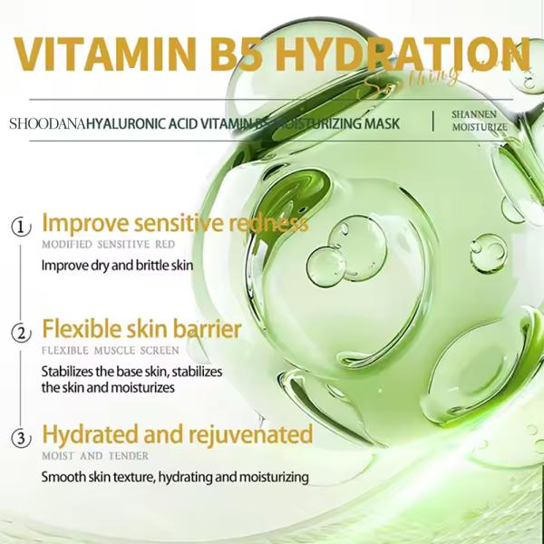 Soin du visage hydratant, apaisant et réparateur. Hydrate, calme, renforce la barrière cutanée. Masque en feuille à l'acide hyaluronique et à la provitamine B5.