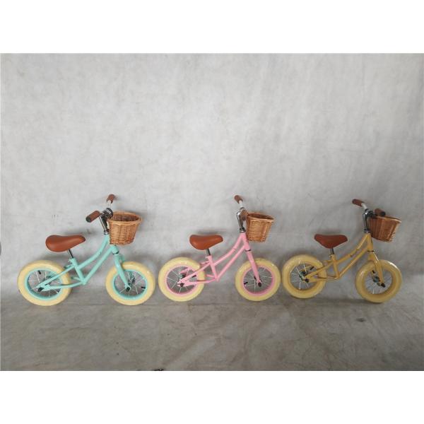 2022 Style Kids Walking Bike for Baby with Front Wicker Basket and Wanda 12 Inch Tires