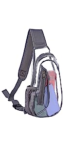 Clear Sling Bag, Stadium Approved Clear Bag, Transparent Chest Daypack for Hiking, Stadium or Concerts