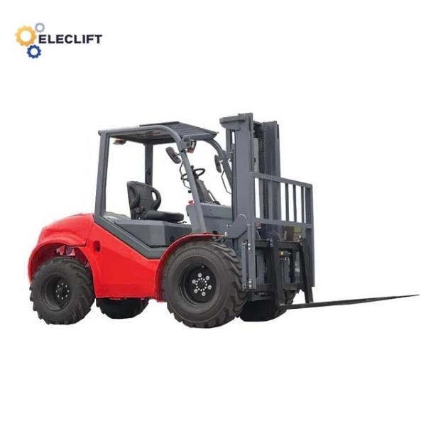 Pneumatic Solid Compact Four Wheel Forklift Trucks 6-12 Degrees