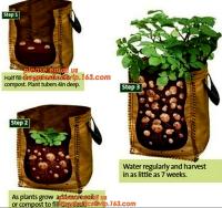40 gallons élèvent les pots biodégradables de tissu d'aération de sacs de jardin respirables avec des poignées