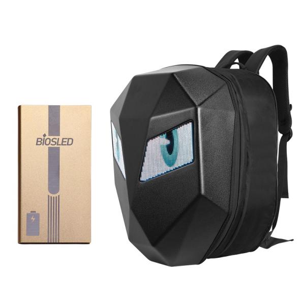 LED Backpack Bluetooth Waterproof Hard Shell Iron Man Cool Motorcycle Riding Black LED Rider Backpack