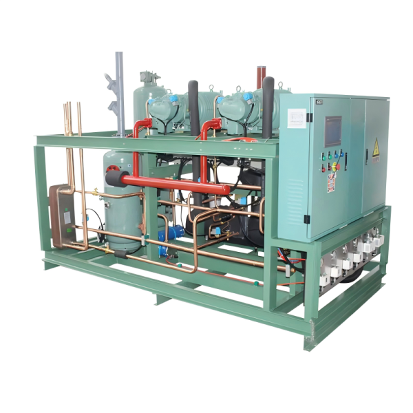 Metal Structure Refrigeration Rack System Industrial Screw Parallel Unit Energy Efficiency