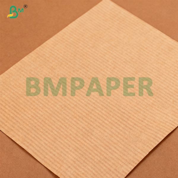 70g 80g Brown One Side Glossy Stripped Kraft Paper For Food packaging