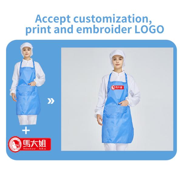 H-1131-AP PE Coated Waterproof Oil Resistant Apron Adjustable with Pockets for Commercial Kitchen Bakery Restaurant Wholesale
