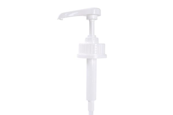 Produto alimentício seguro de plástico branco 43 mm Dispensador de xarope de café Bomba de fecho para sumo/bebidas de café Dispensador de bomba com 5ml 8ml