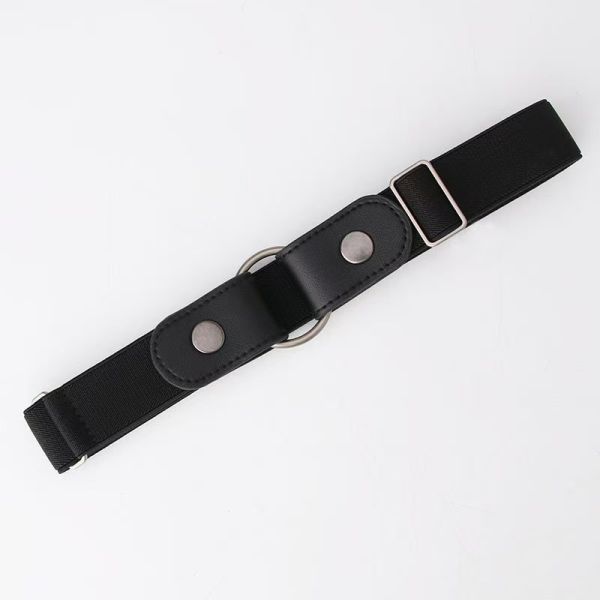 Canvas Woven Belt, Leather Trim Belt, Silver Buckle, Stretch Belt, Two-Tone Casual Belt, Versatile Belt for Jeans