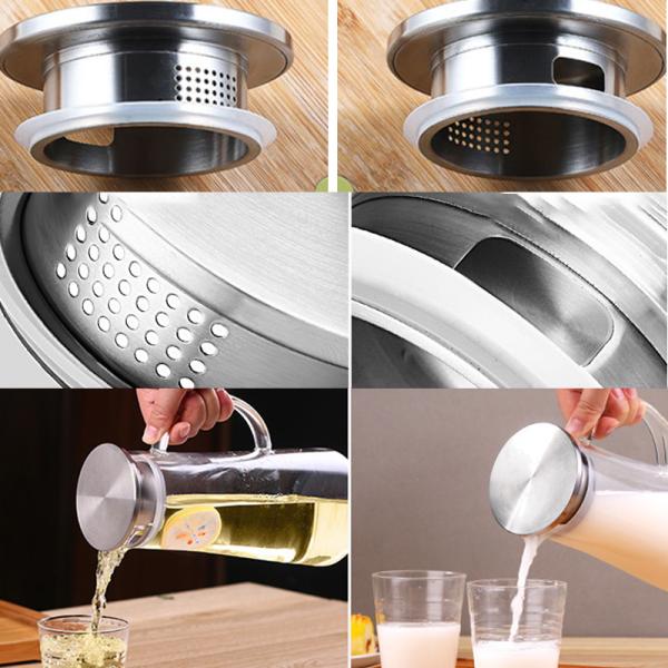 Не токсический Карафе воды спальни, кувшин охлаждает/горячая воды воздухонепроницаемый стеклянный