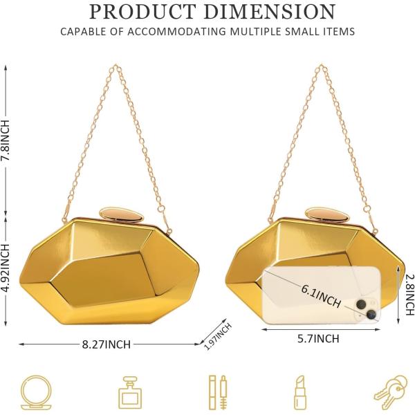 BORSA DE MANO, BORSA GEOMÉTRICA, BORSA de abrazadera para fiestas, bodas y bailes.