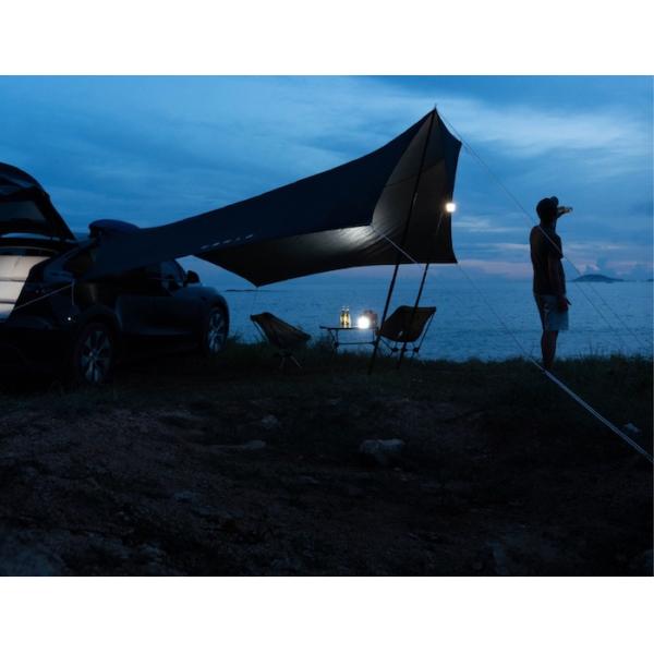 530*390CM Черный 420D Рипстоп Полиэстер Тесла Кампинговая палатка Легкая автомобильная крыша Дождевая летучая мышь Боковая опора для модели Y&3