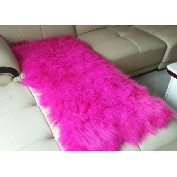 Mongolian Sheepskin Rug Luxurious 60 x120cm White Long Curly TIbetan Sheepskin