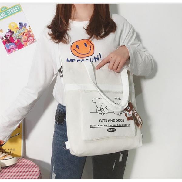 new fashion canvas tote customize color size women shopping bag multi function canvas backpacks handbags