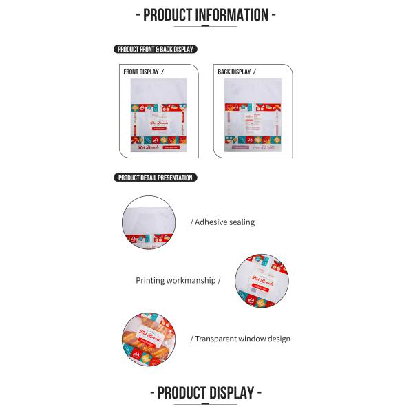 Custom Logo Printed PET PE Bakery Bread Packaging Bags Mini Cake Food Packaging Bag
