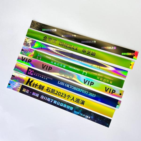 Pulseira Disponível Ajustável Arco-íris Neon Laser Glitter para Eventos Unisex Concertos Festival de Música Pulseira