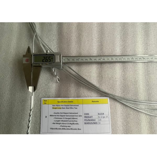 2.65mm*4.27m hot dipped Galvanized Single Loop Quick Link Tie Wire