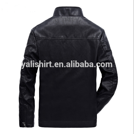 oem wholesale uniform fleece waterproof high quality leather men's winter coat nice deisng model