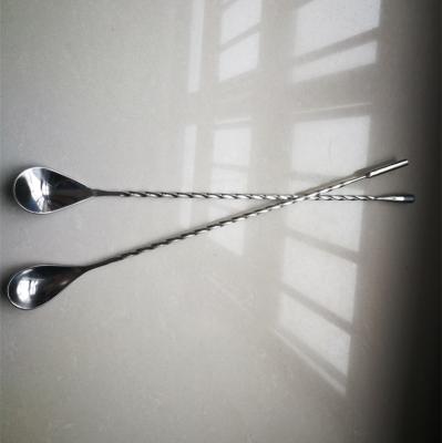 Cocktail Stirrer Stainless Steel Bar Spoon With Fork , Corrosion Resistance