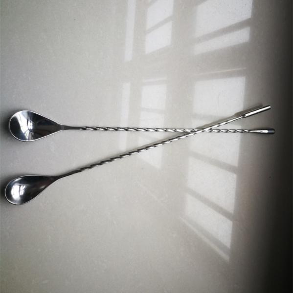Cocktail Stirrer Stainless Steel Bar Spoon With Fork , Corrosion Resistance