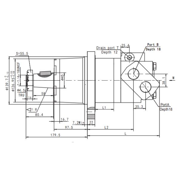 113-1163-006 6000 Series Hydraulic Wheel Motor 45mm 500cc Taper Shaft