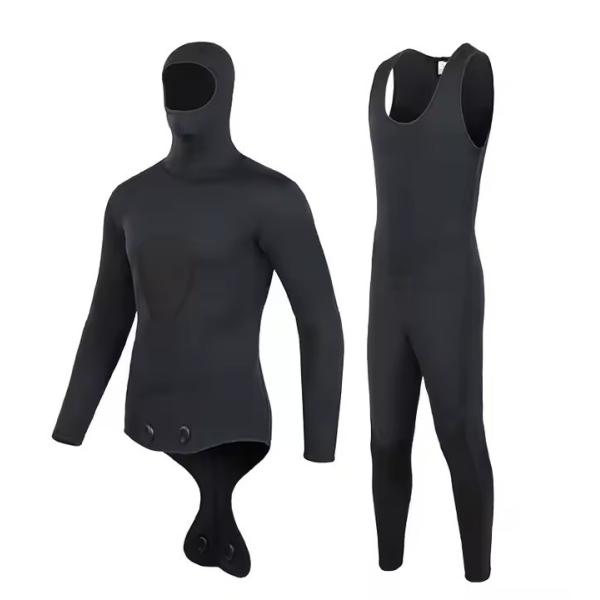 Traje de neopreno negro y elegante para buceo con escafandra de 3 mm para pesca submarina y esnórquel