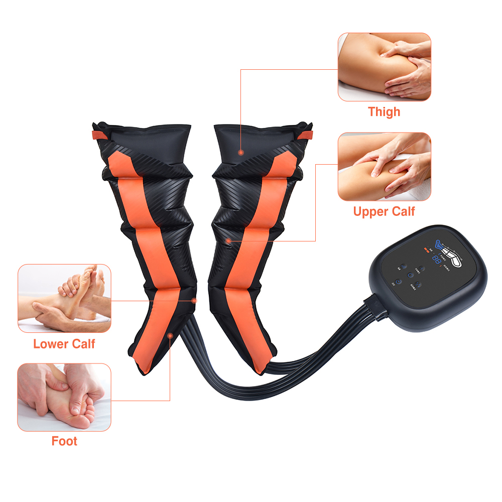 Foot and Leg Massager for Circulation with Knee Heat with Hand-held Controller air Compression Massage Boots