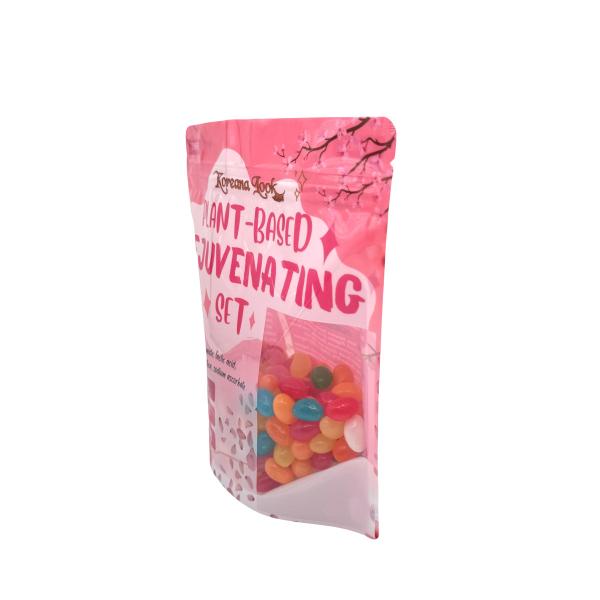 Customized Plastic Digital Printed Resealable Stand Up Pouches with Clear Window for Face Cream Packaging