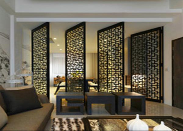 Rust Proof Decorative Metal Panels , Delicate Indoor Privacy Screen Solid Structure