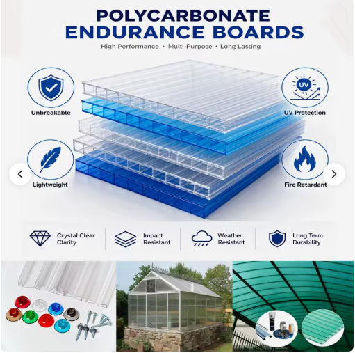 Greenhouse Roof Panels UV Protection Polycarbonate PC Twin Wall Hollow Sheet