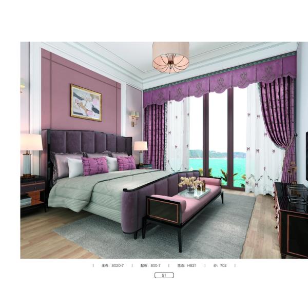 2021 new oriental blackout blue fabric tribal curtain jacquard luxury manual/motorized for home Low MOQ