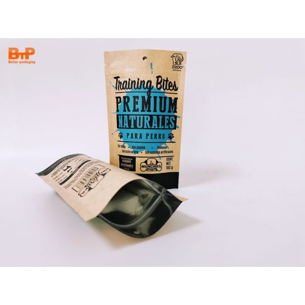 Eco-Friendly Paper Food Packaging Bags Biodegradable Kraft Paper Pouch Stand up Plastic Bag for Coffee Beans Storage Mylar Bags