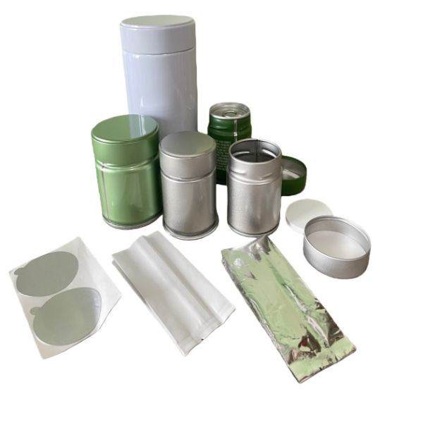 20g 30g Black Round Macha Tea Powder Tin Cans 60mm*H60mm Silver Tinplate Cans