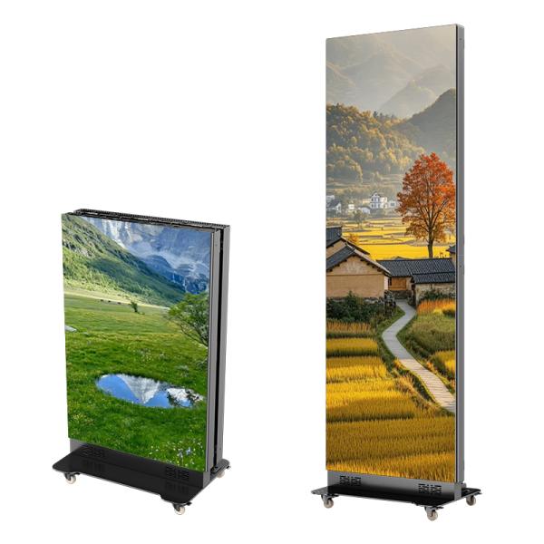 YUYI Portable Foldable LED Poster Display with 4K Display 1200cd/sqm Brightness and 3MM Pixels for Trade Shows Retail & Events
