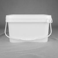 Seau en plastique adapté aux besoins du client du seau 5L de la couleur pp avec la forme carrée de couvercle