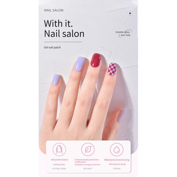 Wholesale Oem Customize Logo High Quality Full Wraps Strips Easy to Apply Semi Cured Nail Wraps Sticker
