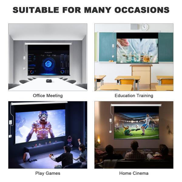 ALR Large Size Projector Screen 150 Inch Electric Motorized Projector Screen 4K