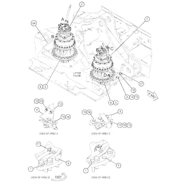 378-9545 3789545 4512796 451-2796 CA4512796 For CAT 390F EXCAVATORS PARTS Hydraulic Swing Motor SWING GEARBOX SWING REDUCTION GEARA SWING DEVICE (REAR) aftermarket Original