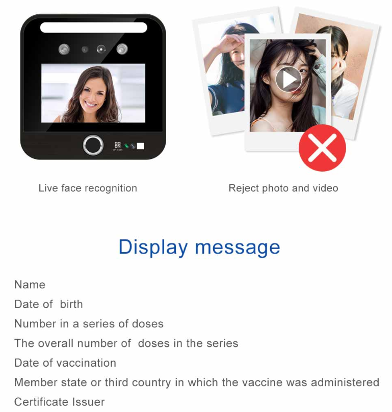 C19 аттестует читателя блока развертки кода Qr пропуска цифров Eu DCC радиотелеграф Wifi зеленого портативный