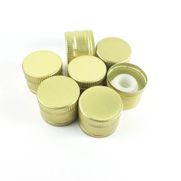 31.5*24 mm Capuz de alumínio preto para impressão de logotipos de garrafas de azeite e embalagens cosméticas