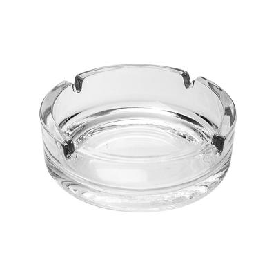 4.2 Inch Round Glass Ashtray Customization Color Spraying / Logo Printing