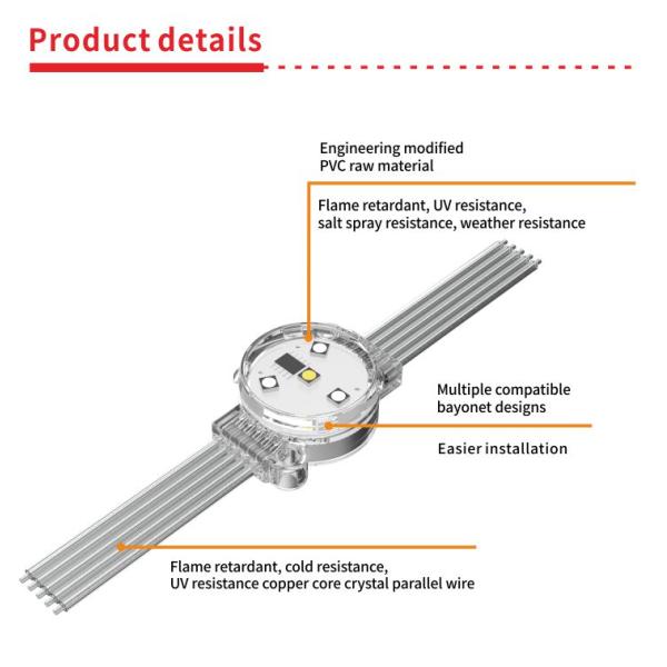 Pixel LED de exterior à prova d'água exclusivo para iluminação de fachada de mídia