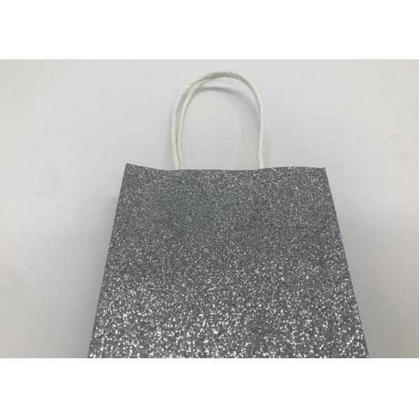 Funny Silver Christmas Party Gift Bags Full Glittered Paper Twisted Handle Unusual