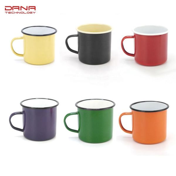 12 Oz Sublimation Blank White Enamel Cup Classical Style High Temperature Logo Printing