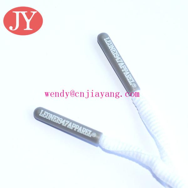 white color wholesale custom logo polyester cord with metal aglets yeezy