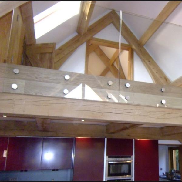 Standoff Glass Building Deck Railing , Stainless Steel Guardrail Systems 900-1200mm Height