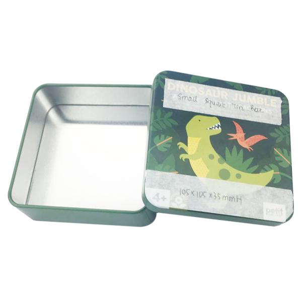 105X105X35mm Square PMS CMYK Food Tin Box With Lid