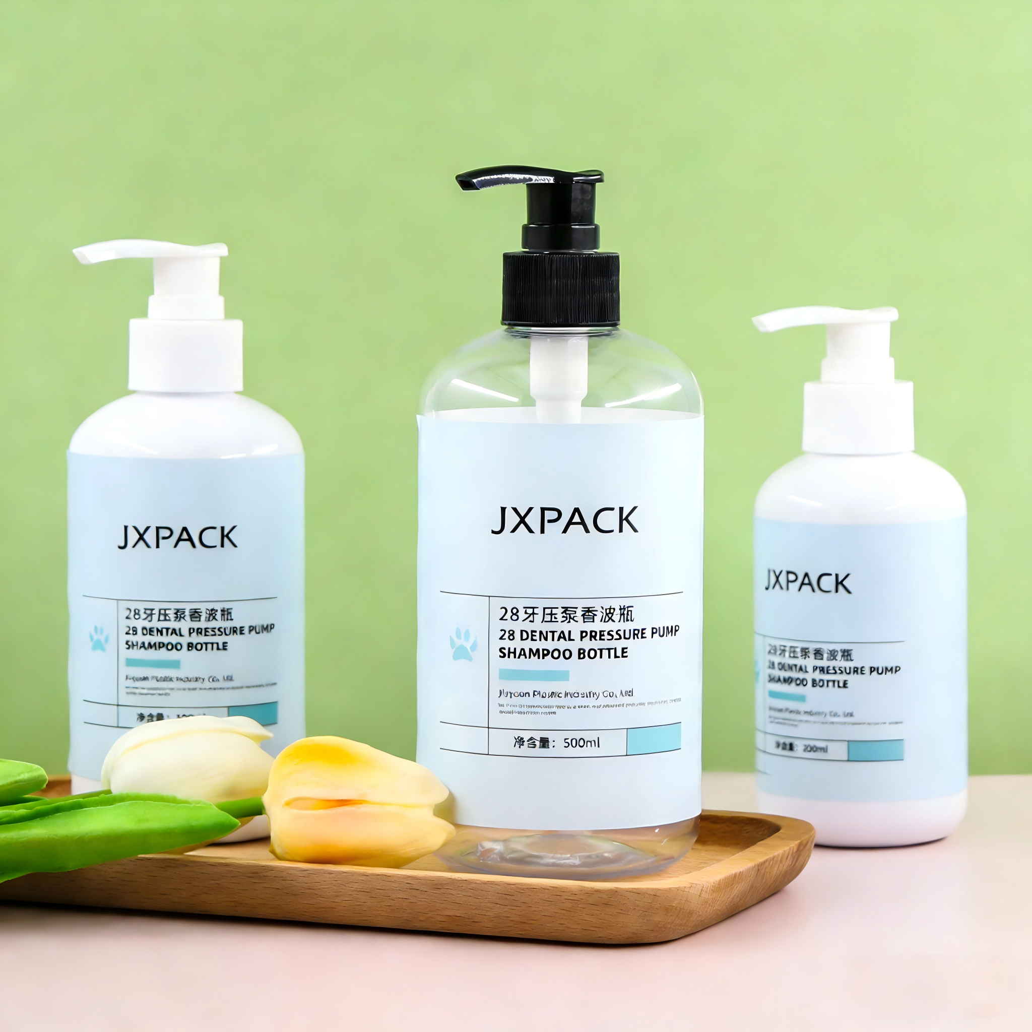 Custom PET Shampoo Bottle with Recyclable Material, Leak-proof Design, and Custom Branding Ready for Hair Care Packaging